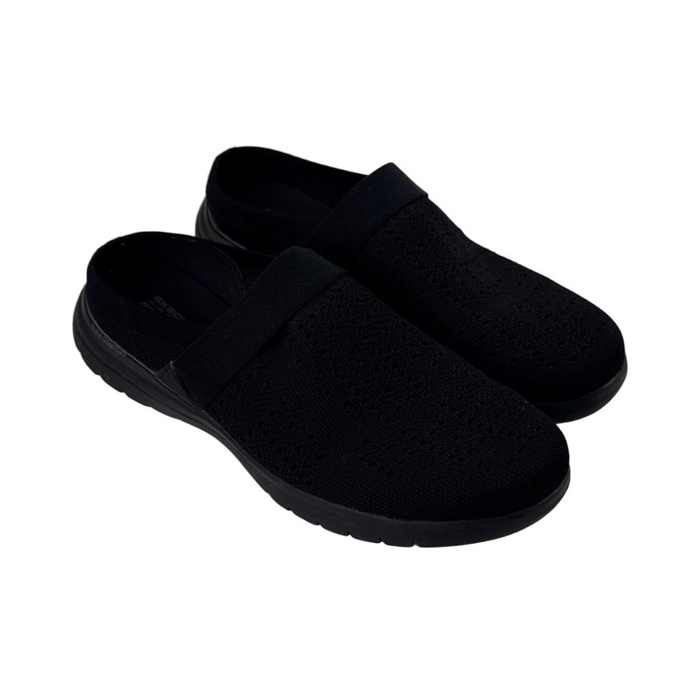 Skechers Women's Air Cooled GoGa Mat Black Slip-On Shoes